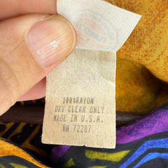 Vintage 90s 2-Piece Skirt Set Bold Paisley Geometric Jewel Tones Size 6 Fall - Picture 6 of 7